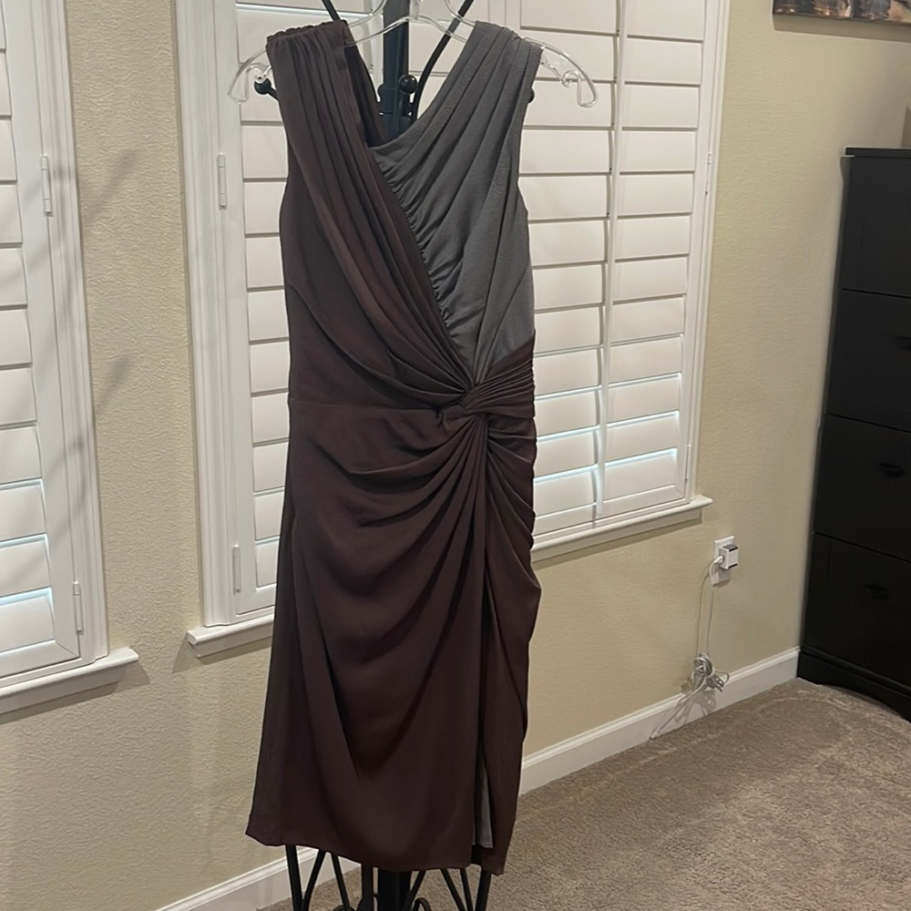 Brown and gray office dress